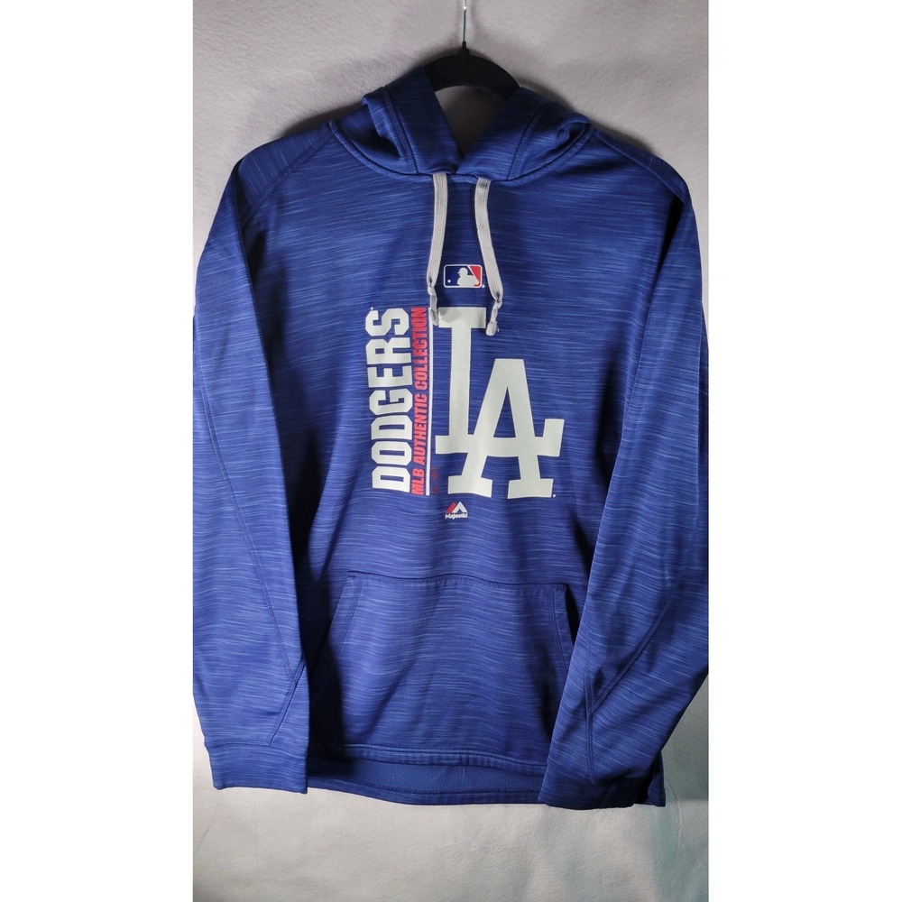 Majestic Los Angeles Dodgers Hoodie Mens Large Blue MLB Thermabase Pullover